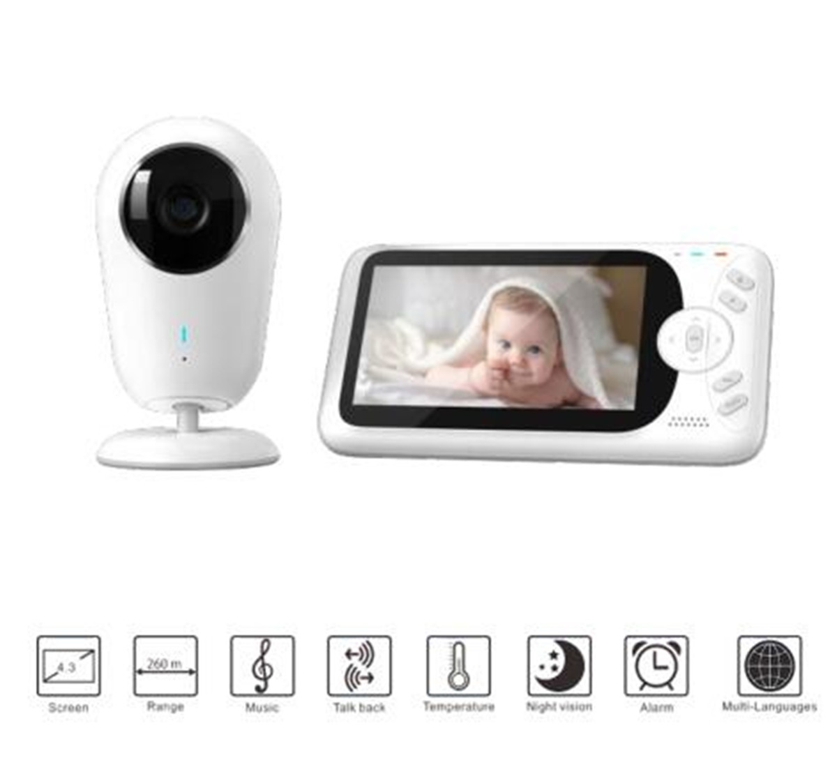 Home Security Cameras Wireless - 4,3 Zoll 1080P Full HD Wireless