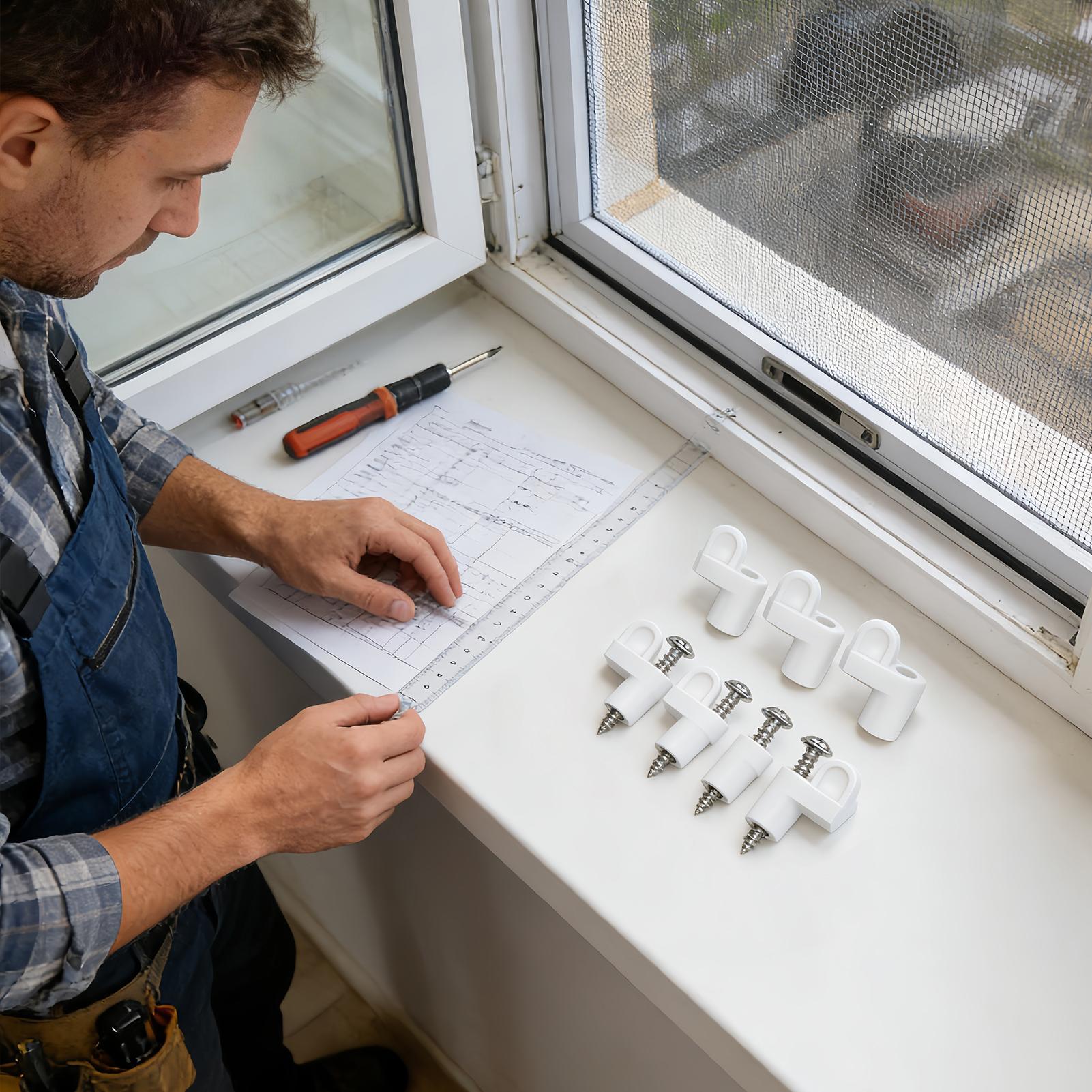 Home Security Ring - Fenstergitter-Clips, 3/8-Zoll-Verriegelungshardware, 12-teilige Fenstergitter-Safe-Beschläge für Zuhause,