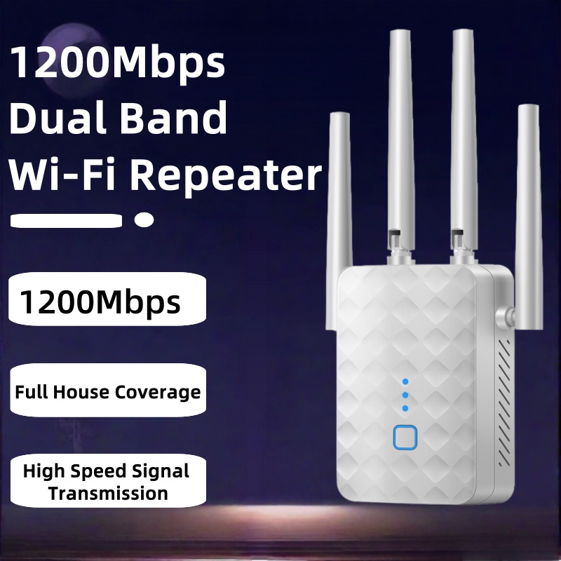Home Security Wireless - 1200Mbps Dual Band WiFi Repeater 2,4G/5GHz