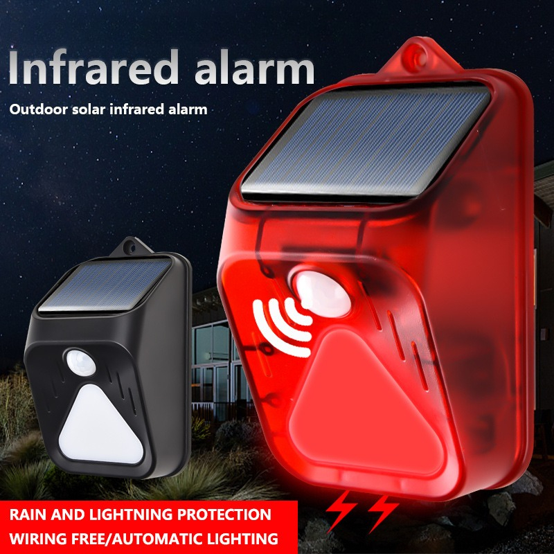 Home Security Yard Sensors - Solarbetriebener wasserdichter Alarmlicht-Bewegungsmelder, Sirenenalarm, Haustierantrieb, Tier