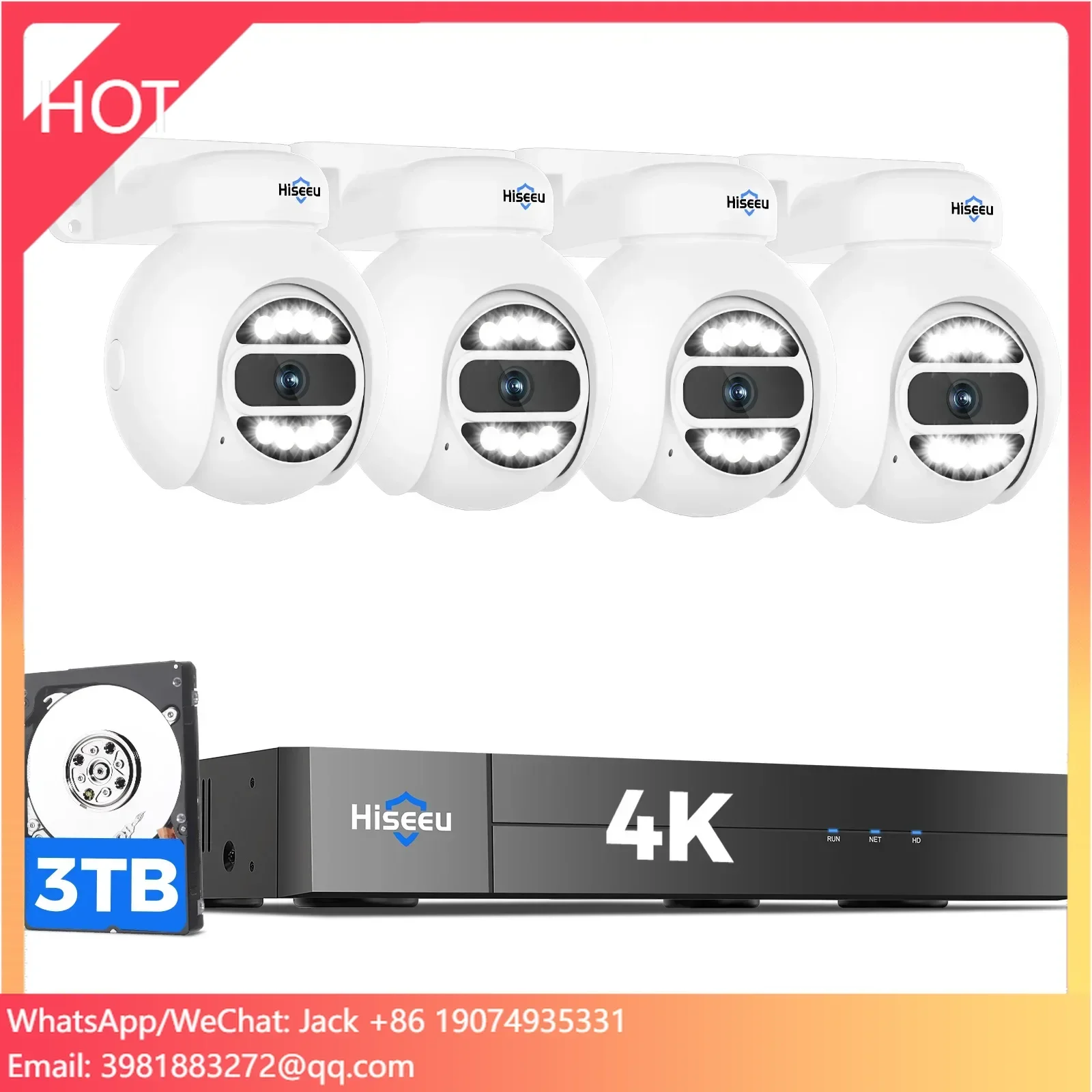 Home Security Kit With Camera - Hiseeu Automatische Verfolgung 5MP PoE NVR
