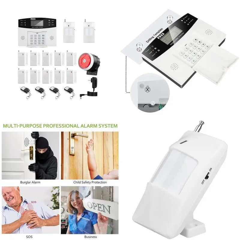 Home Security Kit - Haus-Einbruchmeldeanlage mit Automatischer Anruffunktion, 120dB Sirene,