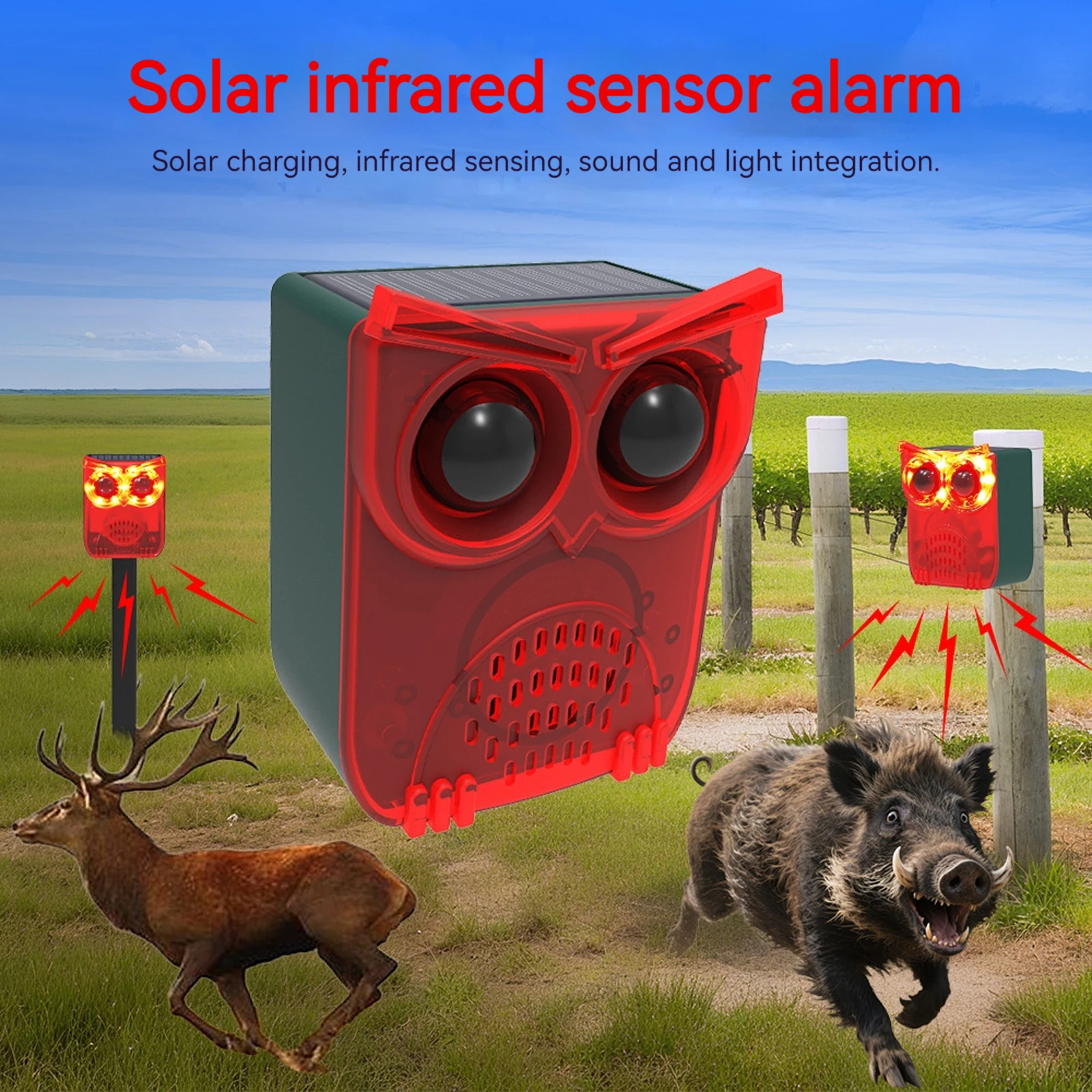 Barking Dog Alarm - Wasserdichter Solar-Bewegungssensor-Alarm für den Außenbereich mit