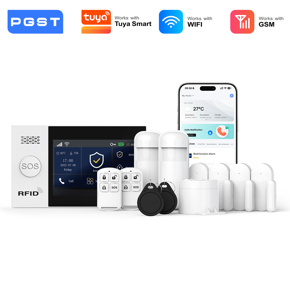 Home Security System Installation - PGST intelligente Einbruchmelder Komplettset WiFi 2G