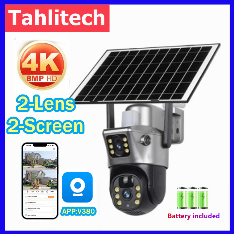 Home Security Cameras Wireless - Tahlitech Solarkamera 4G Sim Outdoor Dual