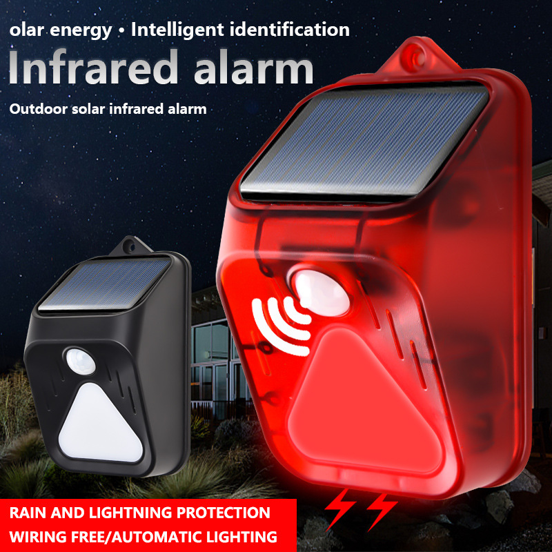 Home Security Yard Sensors - Wasserdicht Solar Powered Alarm Licht Sirene