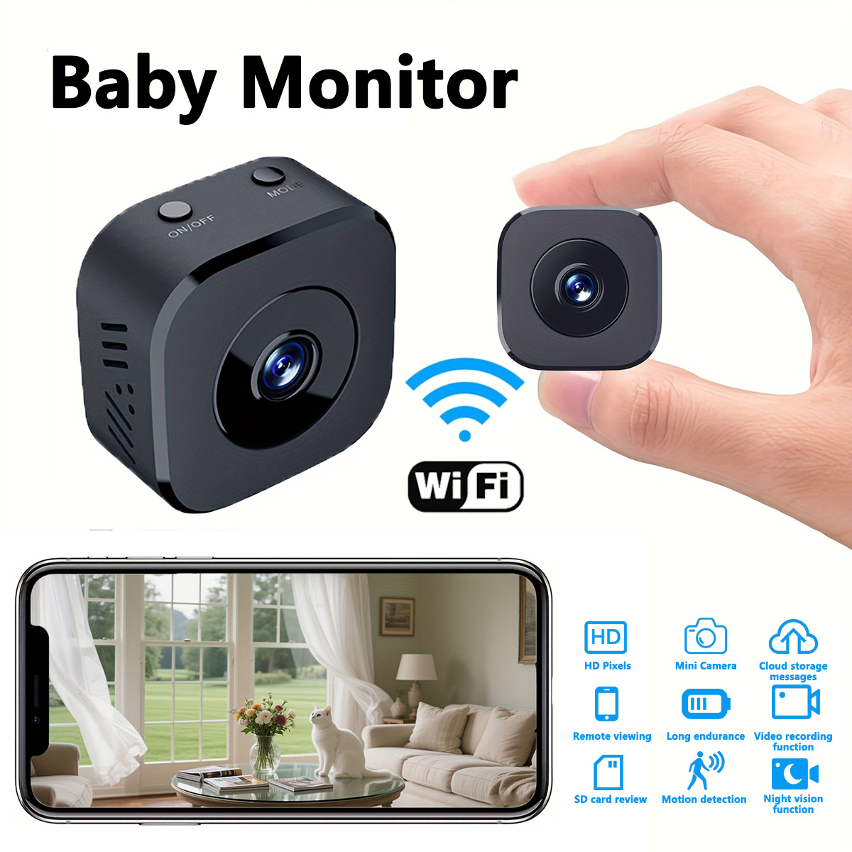 Home Security Wireless - 1080P HD Mini WiFi Kamera Indoor