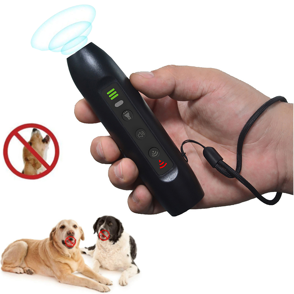 Barking Dog Alarm - Ultraschall-Hunde- und Katzen-Abwehrgerät Anti-Bell-Trainingsgerät mit Adapter