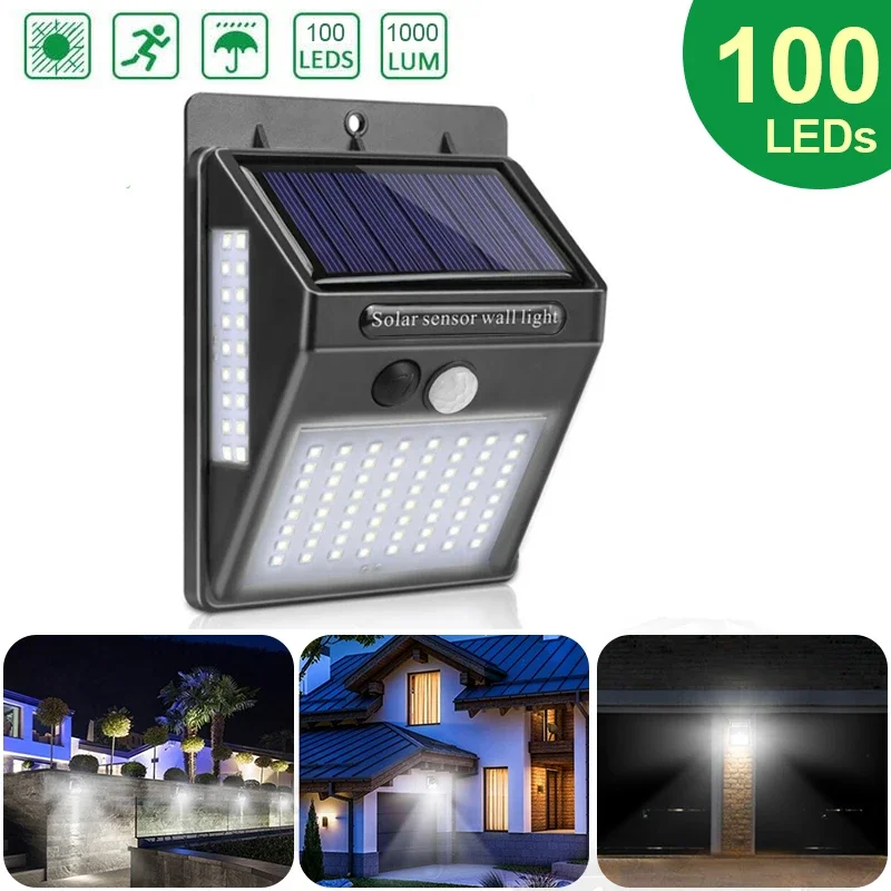 Home Security Yard Sensors - Solarbetriebene Außenleuchte mit 100 LEDs und