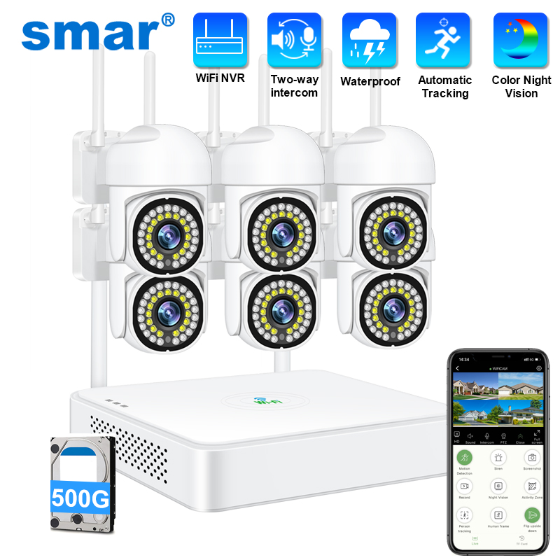 Home Security System Installation - Smar 3MP Kabelloses CCTV-Sicherheitskamerasystem PTZ WLAN