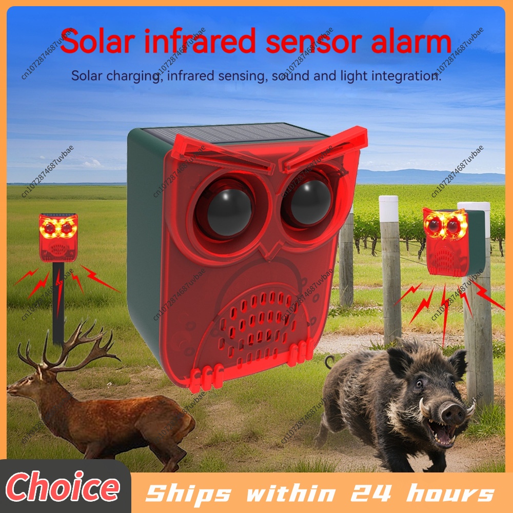 Home Security Yard Sensors - Solar-Bewegungssensor-Alarm mit Hundegebell & Schussgeräuschen, Haussicherheitsalarm,